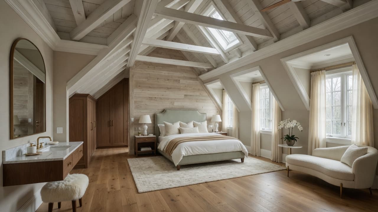 Luxury attic primary suite — Vantage Attic Studio