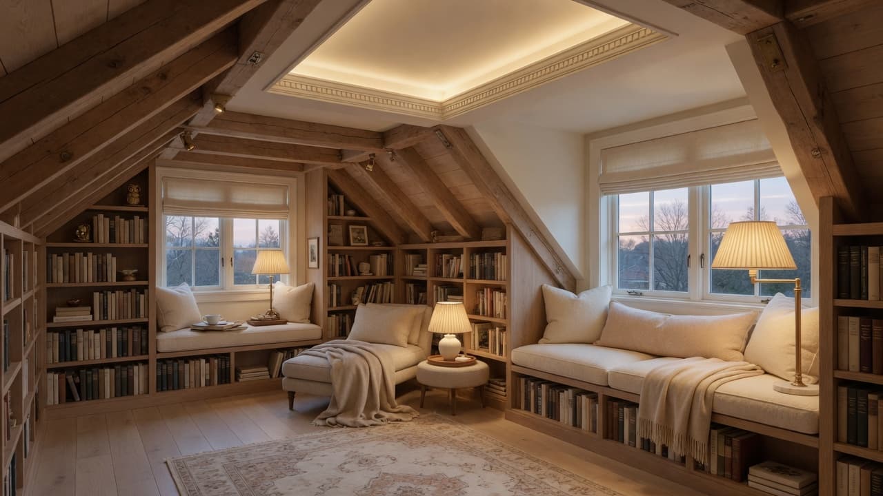 Reading loft / bonus room — luxury home transformation inspiration by Vantage Construction