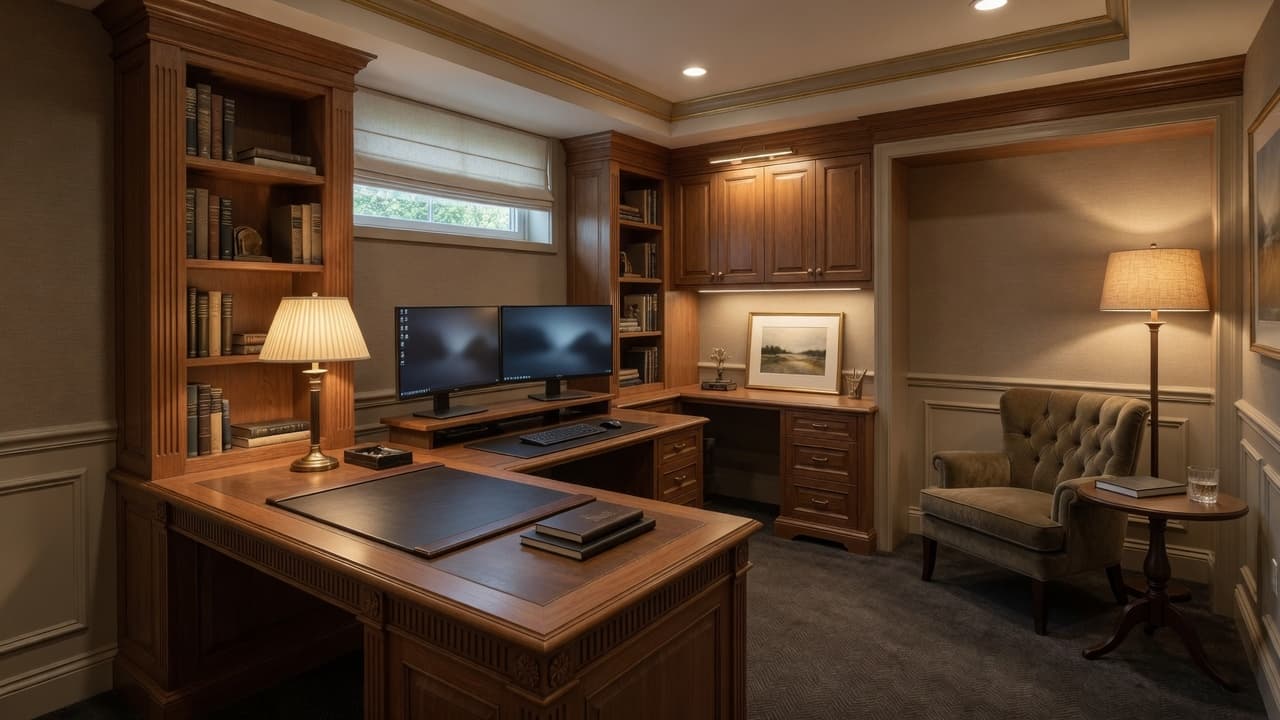 Home offices — luxury home transformation inspiration by Vantage Construction