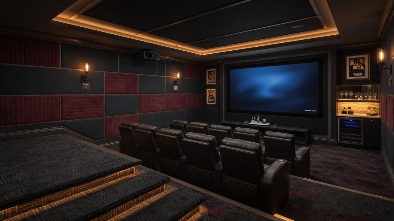 Luxury finished basement home theater — Basement Builder