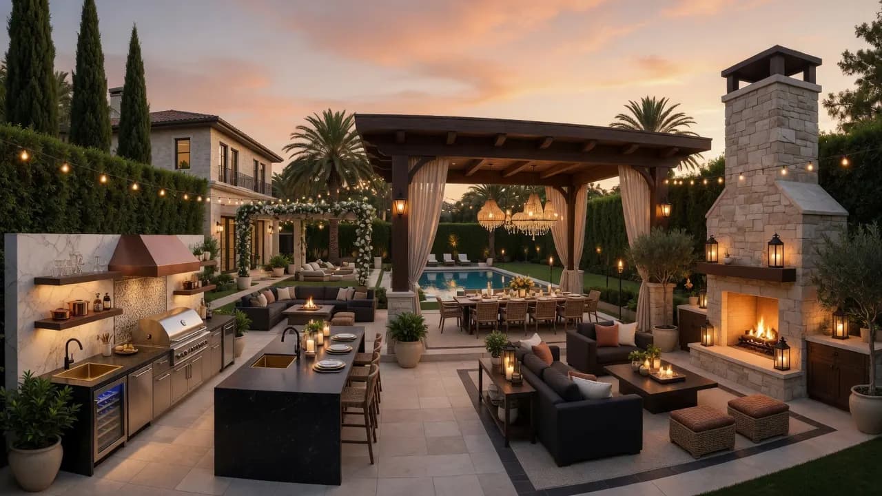 Luxury outdoor living estate by Vantage Construction