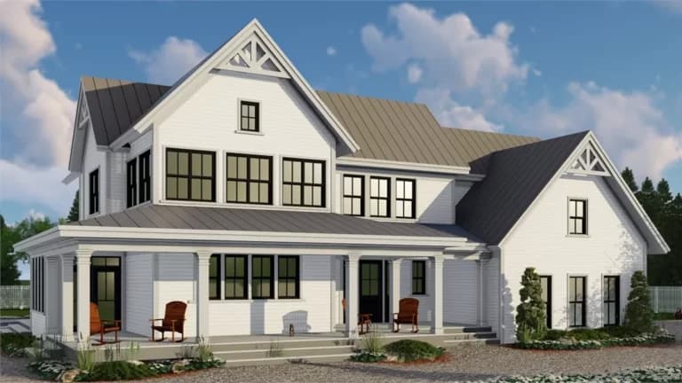 Design view 2 of The Highland Manor, a 3,262 sq ft Modern Farmhouse custom home design available through Vantage Construction