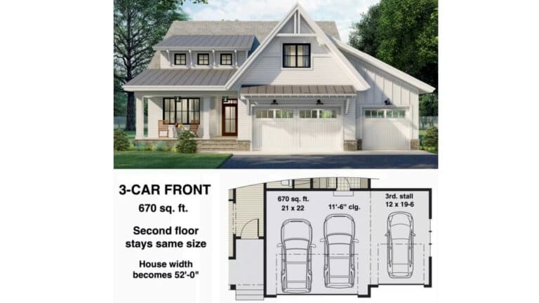 Design view 4 of The Emerald Cottage, a 2,889 sq ft Cottage Farmhouse custom home design available through Vantage Construction
