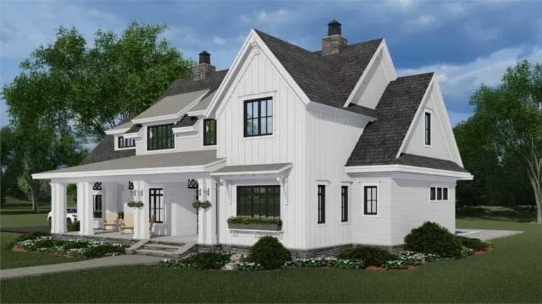 Design view 2 of The Millbrook Manor, a 2,862 sq ft Modern Farmhouse custom home design available through Vantage Construction