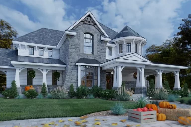 Design view 4 of The Chateau Royale, a 3,349 sq ft Modern Farmhouse custom home design available through Vantage Construction