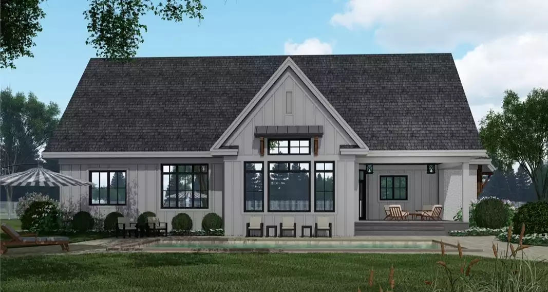 Design view 5 of The Silverleaf Manor, a 2,364 sq ft Modern Farmhouse custom home design available through Vantage Construction