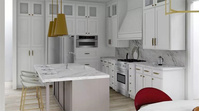 Design view 2 of The Whispering Pine, a 1,998 sq ft Modern Farmhouse custom home design available through Vantage Construction