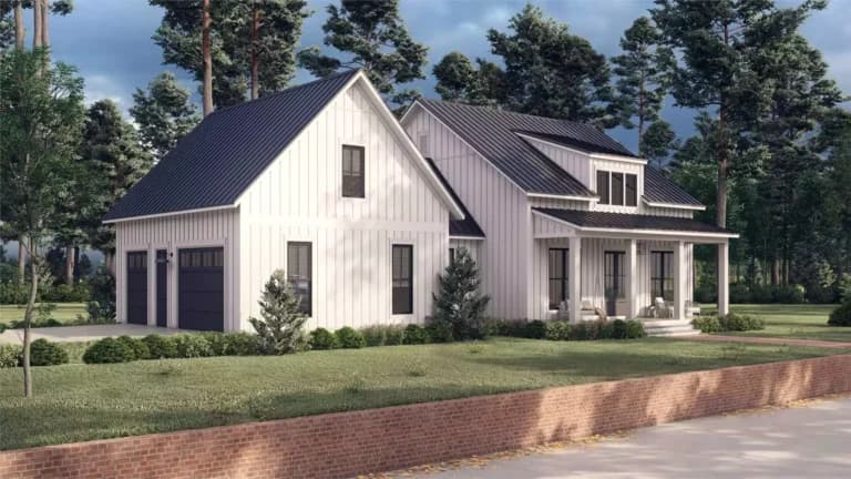 Design view 3 of The Modern Homestead, a 1,448 sq ft Modern Farmhouse custom home design available through Vantage Construction