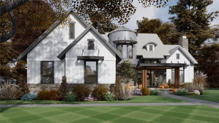 Design view 4 of The Silo House, a 2,425 sq ft Modern Farmhouse custom home design available through Vantage Construction