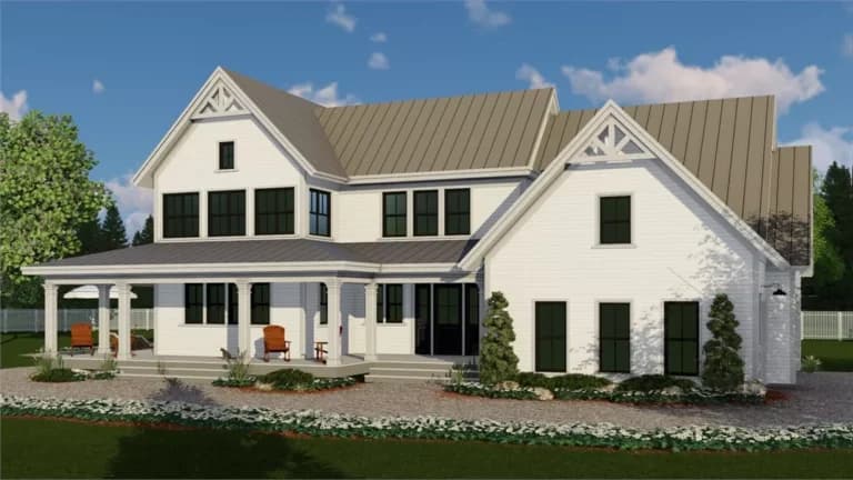 Design view 3 of The Highland Manor, a 3,262 sq ft Modern Farmhouse custom home design available through Vantage Construction