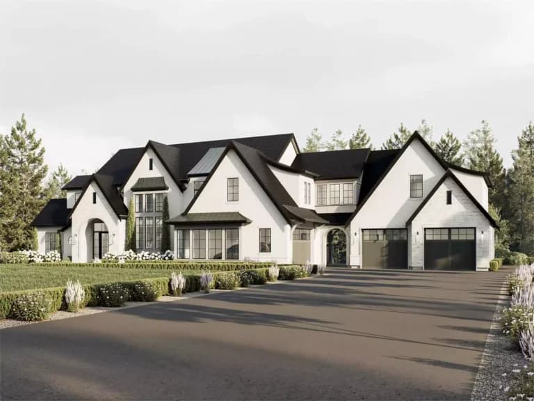 Design view 2 of The Grand Alpine, a 4,954 sq ft Modern Farmhouse custom home design available through Vantage Construction