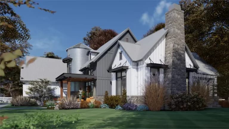 Design view 3 of The Silo House, a 2,425 sq ft Modern Farmhouse custom home design available through Vantage Construction