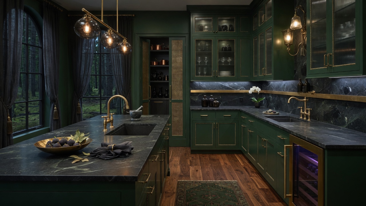 Forest / Moody Modern luxury kitchen inspiration