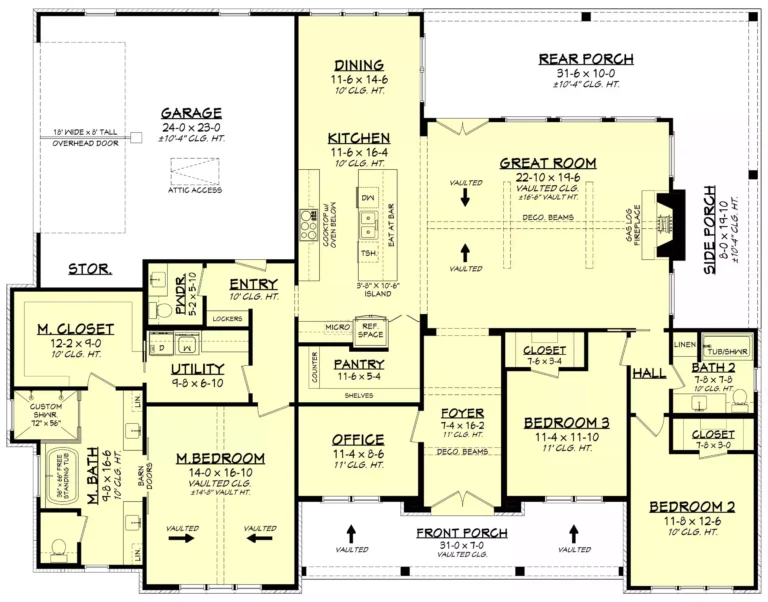 Design view 5 of The Fairview Ranch, a 2,407 sq ft Modern Farmhouse custom home design available through Vantage Construction