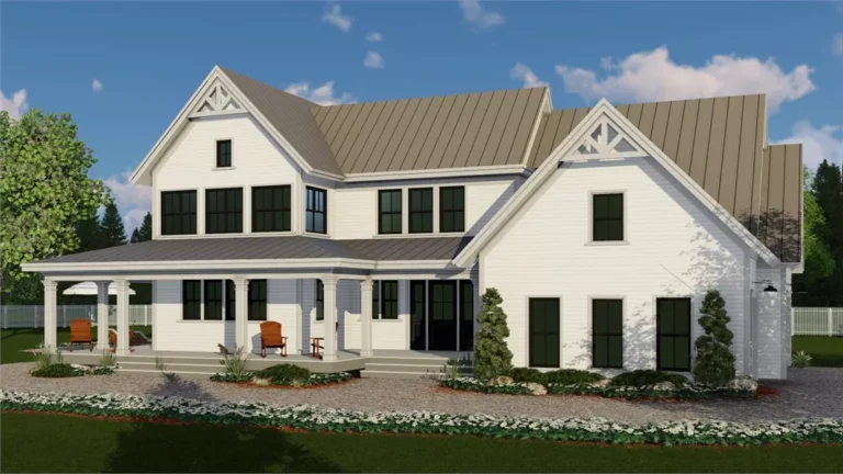 Design view 3 of The Highland Manor, a 3,262 sq ft Modern Farmhouse custom home design available through Vantage Construction